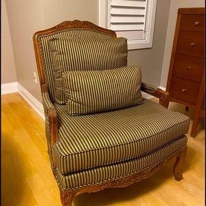 Stripes brown fabric arm chair